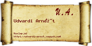 Udvardi Arnót névjegykártya